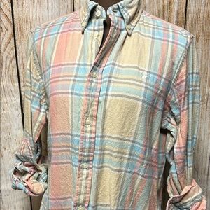 Ralph Lauren Pink, Blue & Cream Plaid Button-Up Shirt